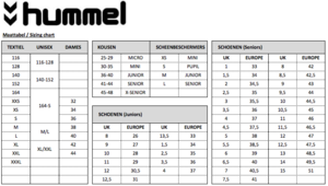Hummel SUITS JACKET Core poly jacket maattabel