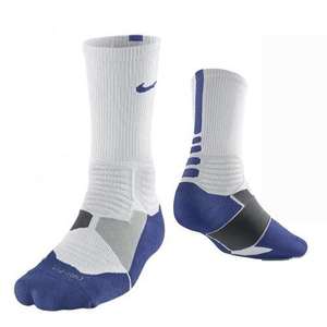 Nike Basketbal Sokken Hyperelite Wit/Blauw maattabel