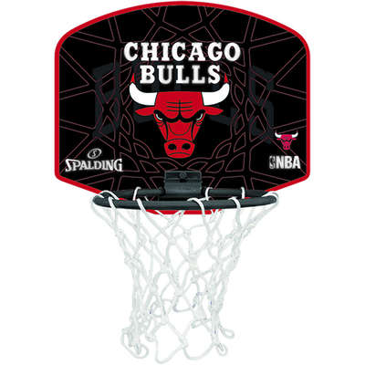 SPALDING BULLS MINIBOARD ZWART ROOD
