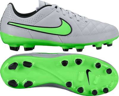 Nike jr tiempo genio fg leder kids grau | 630861-030